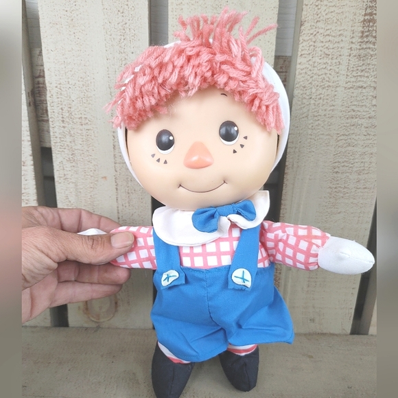 Raggedy Andy Doll Vintage 1991 Scare Crow Plush Plastic Face RARE Stuffed Toy - Picture 10 of 12